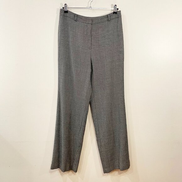 EUC Vintage 100% Wool Tweed Trouser Talbots Black White Medium - Picture 1 of 5